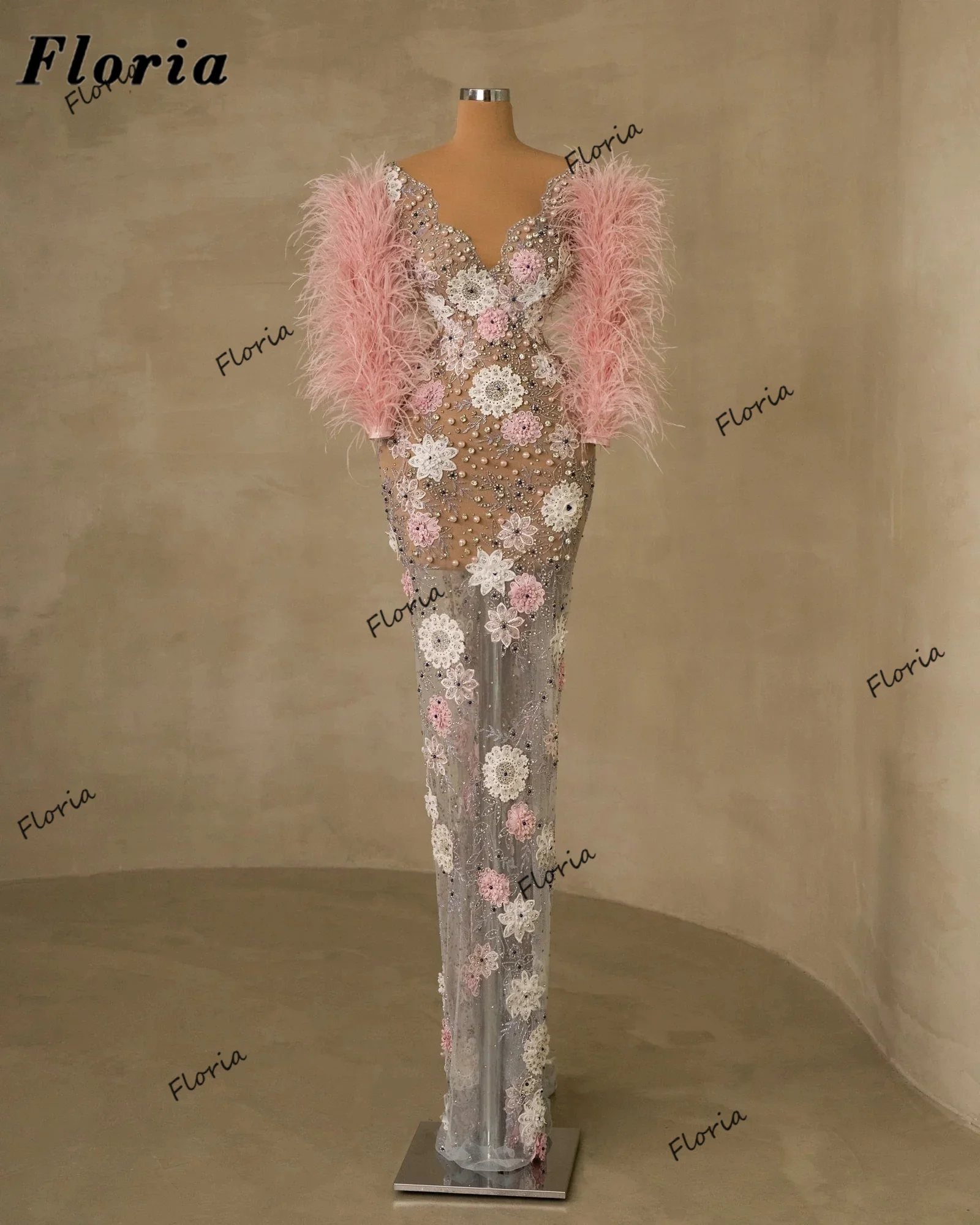  Вечерние платья из бисера Элегантный выпускной вечер Illusion Mermaid Платье для женщин Изготовленные на заказ перья День рождения Помолвочное платье 2023