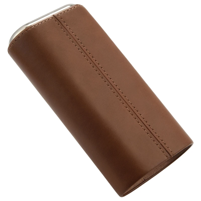  Высококачественные 3-пальцевые хьюмидоры Портативная коробка для сигар Коричневый кожаный чехол для сигар с резаком для сигар