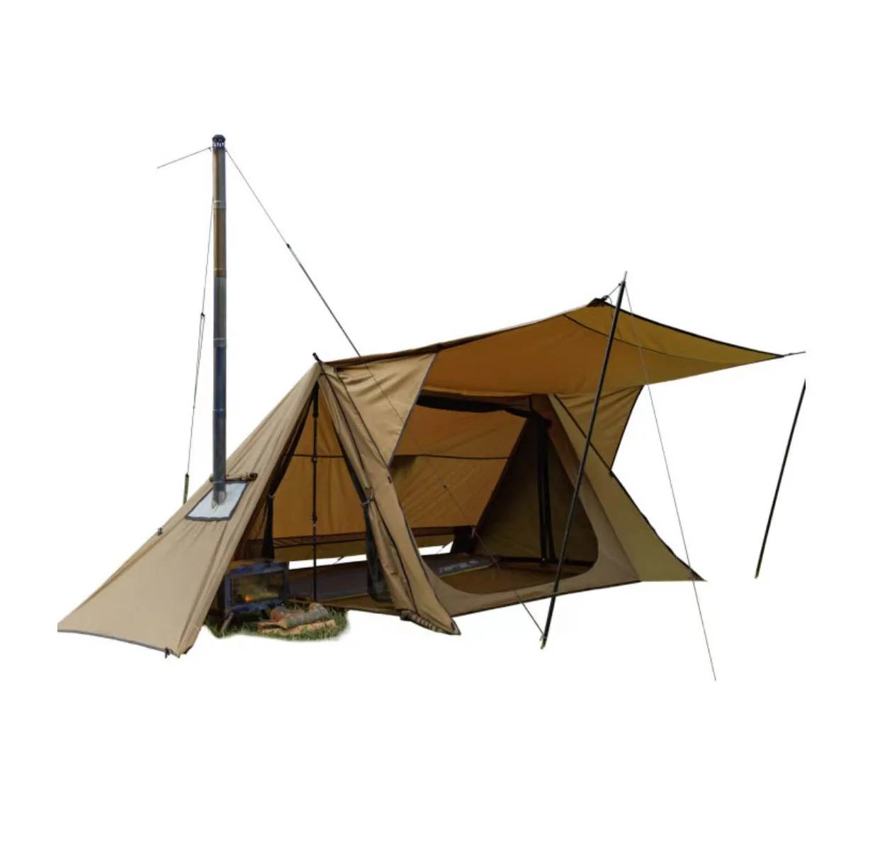 Горячая распродажа, четырехсезонная палатка для кемпинга, горячая палатка для кемпинга на открытом воздухе с печкой, палатка для пикника