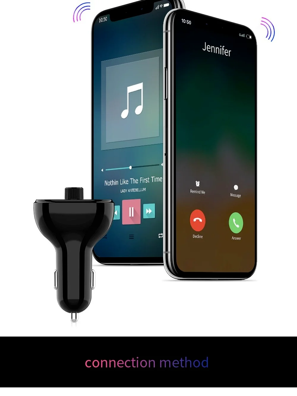  Громкая связь FM-передатчик Bluetooth Автомобильный комплект Беспроводной радиоадаптер MP3-плеер с двойным USB Быстрое зарядное устройство