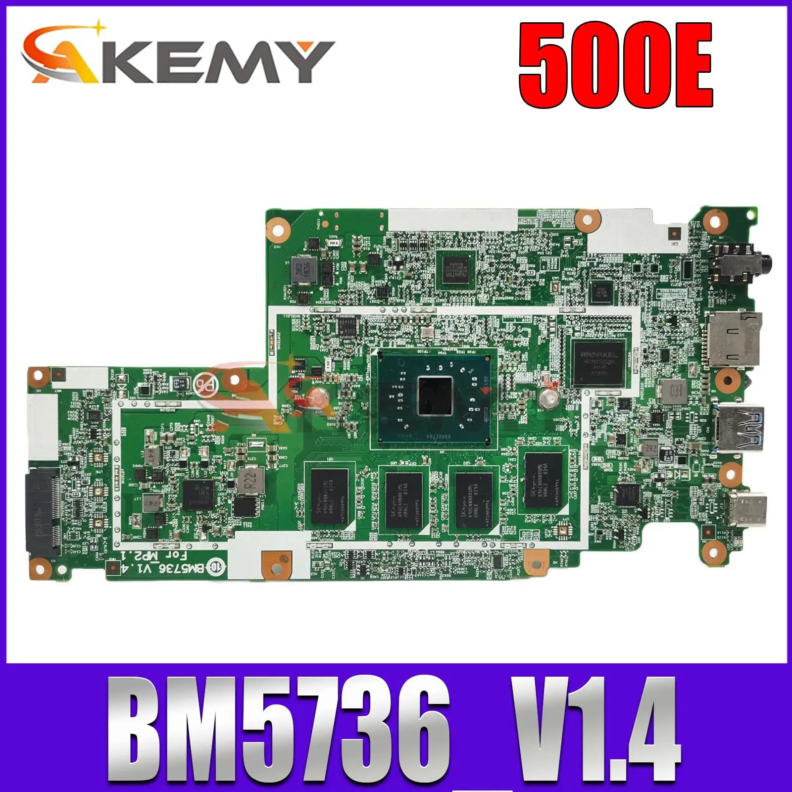 Для 500E Chromebook Lenovo 500E Материнская плата Материнская плата ноутбука BM5736_V1.4 Fru:5B20Q79762 5B20Z67110 N3350/N3450 4G-RAM 32G SSD