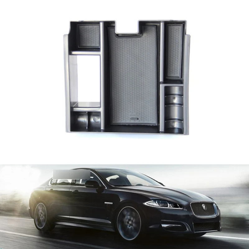 Для Jaguar XF 2010 2011 2012 2013 2014 2015 Автомобильная центральная консоль Подлокотник Ящик для хранения Органайзер Лоток Аксессуары
