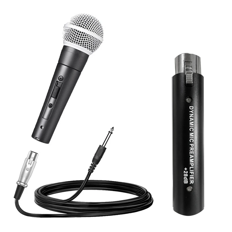 Для динамического микрофонного предусилителя DM1 + микрофон SM58SK Усиление 28 дБ для динамического и пассивного ленточного микрофона