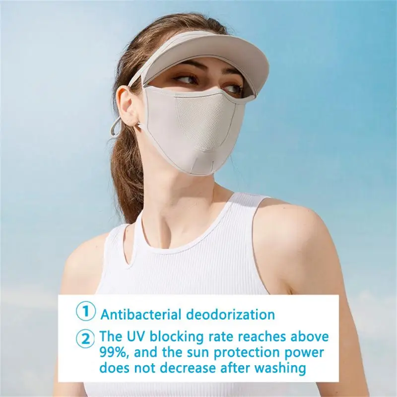 Женская полнолицевая солнцезащитная маска Летняя солнцезащитная маска с краями На открытом воздухе Велоспорт Кемпинг Путешествия Солнцезащитное устройство