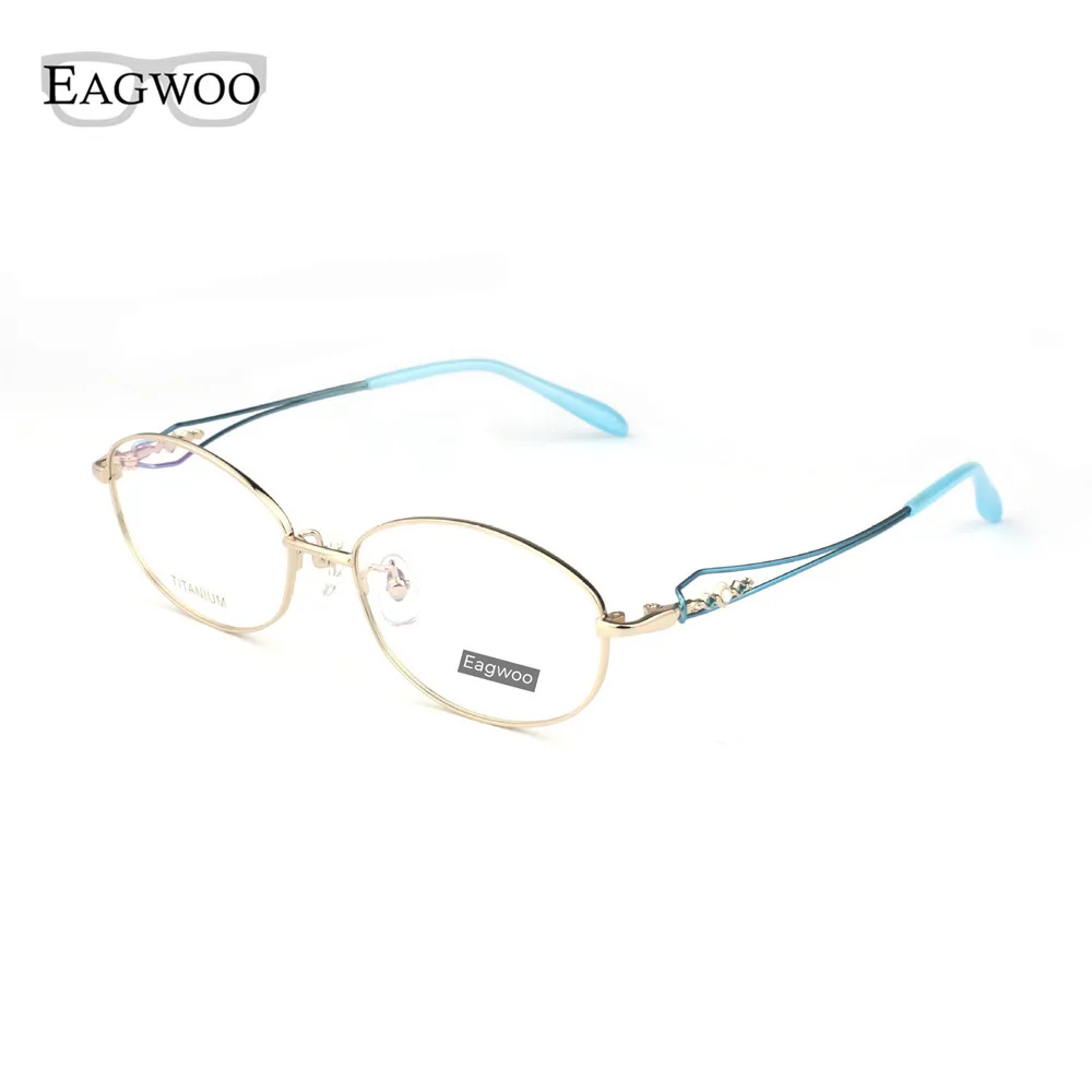 Женские синие очки из чистого титана в полной оправе Разработанные очки высокого класса по рецепту 9828