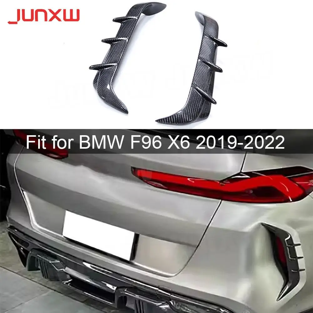 Задний бампер Боковые плавники Canards Splitters Молдинг Отделка для BMW F96 X6 2019-2022 ABS Обвесы Автомобильные аксессуары