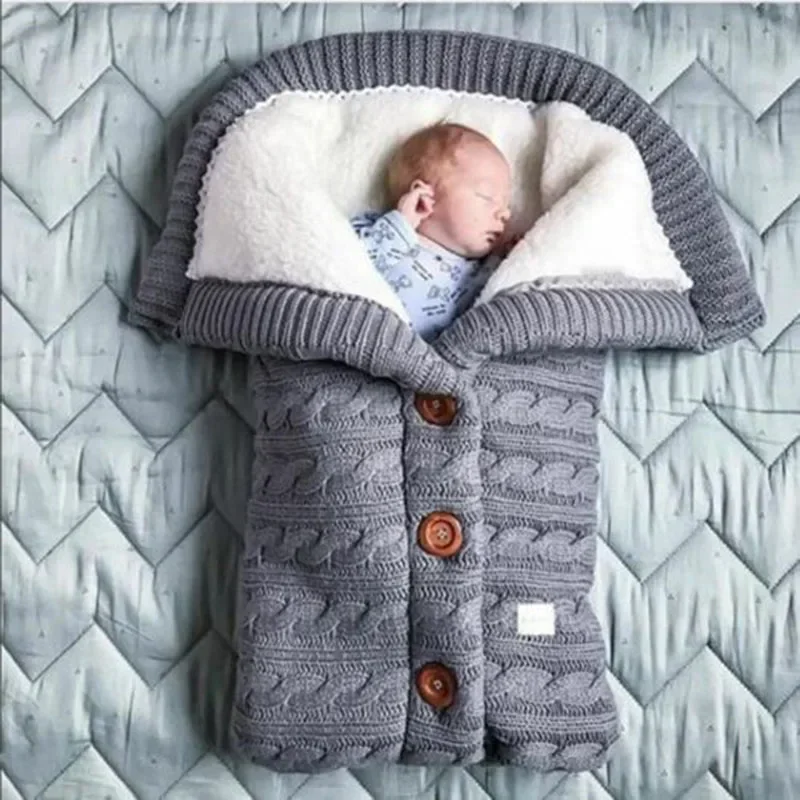 Зимнее одеяло для мальчиков и девочек Утолщение Полярный флисовый младенческий пеленальный спальный мешок для новорожденных Детское постельное белье