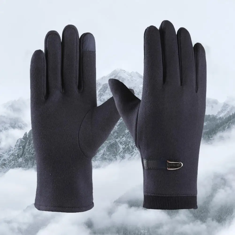 Зимние теплые перчатки Тепловые перчатки Зимние теплые плюшевые подкладки Мужские перчатки с сенсорным экраном Ветрозащитные эластичные Устойчивые к холодной погоде