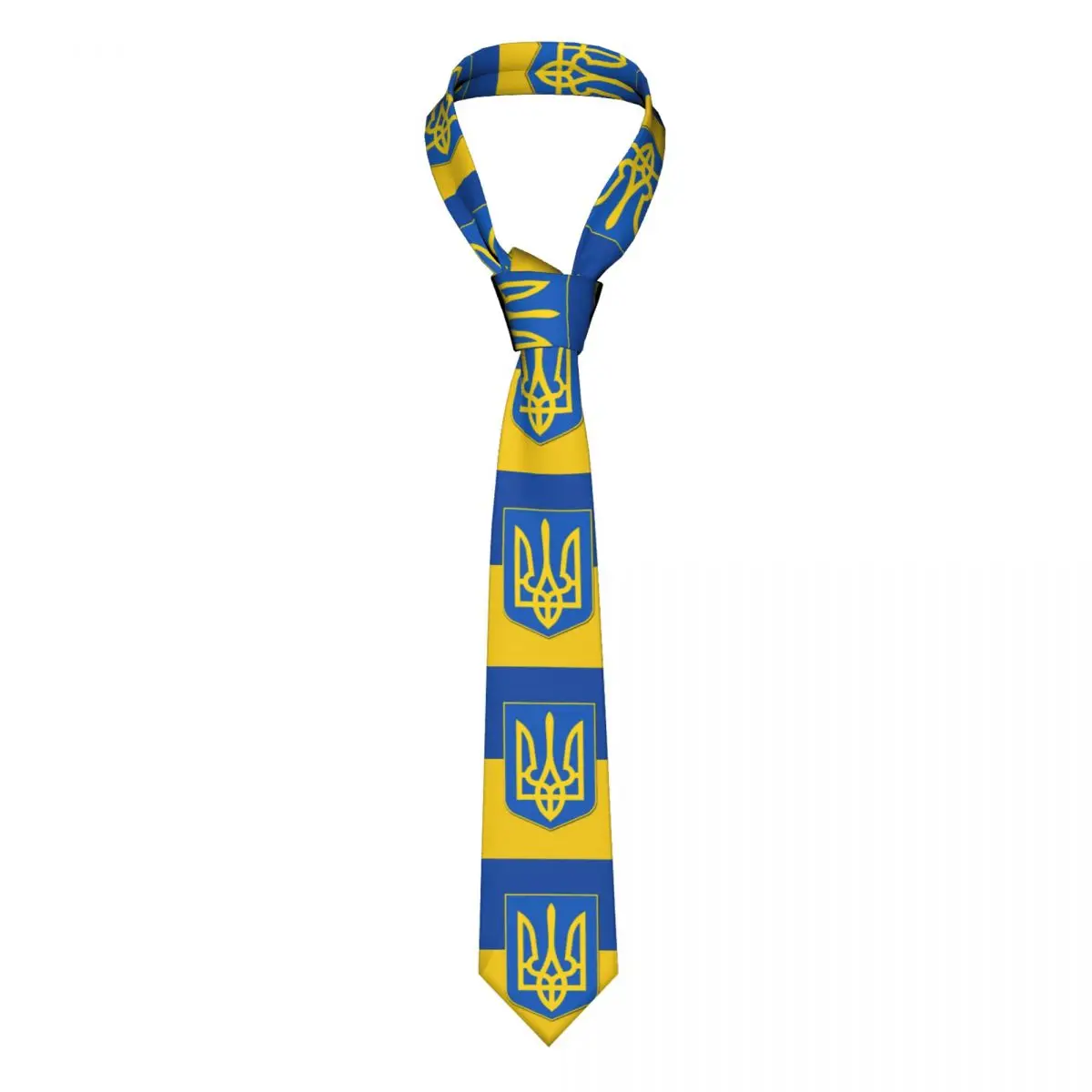  Индивидуальный флаг Украины и герб Украины Галстуки на шею для мужчин Мода Украинский патриотический подарок Шелковые деловые галстуки