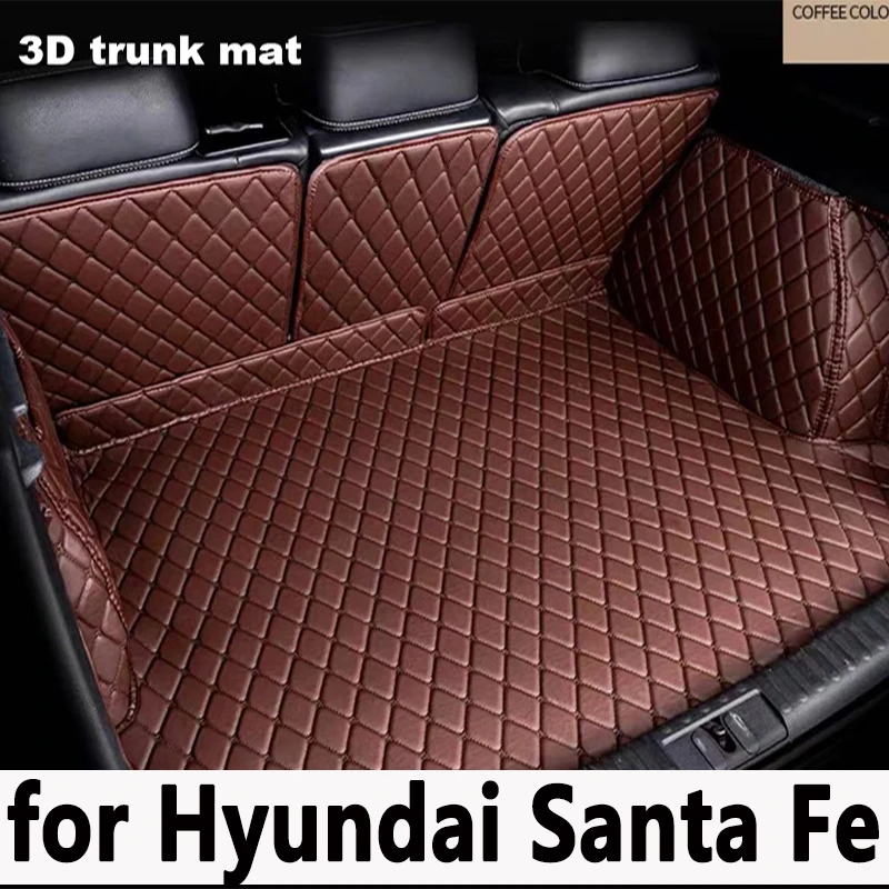  Коврики заднего багажника автомобиля для Hyundai Santa Fe TM 2019 2020 2021 2022 2023 5-местные коврики для роскошного автомобиля Интерьер LWB версия LWB Автомобильные аксессуары