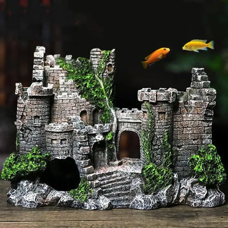креативный замок в форме аквариума украшения украшение ландшафтный дизайн смола рокарий аквариум смола рокарий домашний ремесло украшения