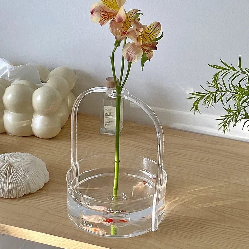 Креативный стиль ins акриловая ручка высококачественная ваза аквариум цветочная композиция корзина дзен пейзаж цветочные украшения