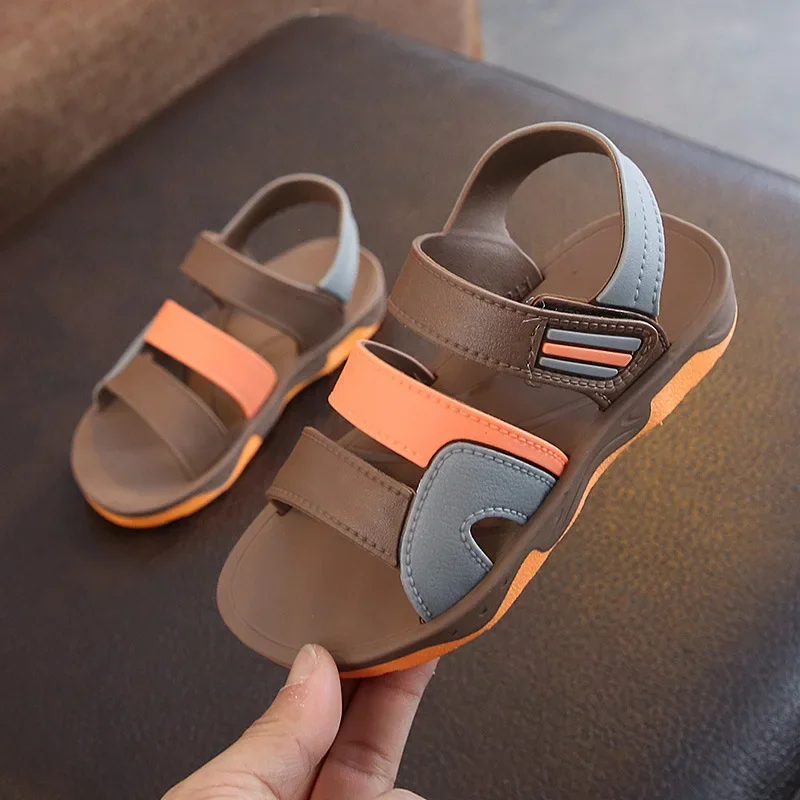 Летние детские новые противоскользящие сандалии с мягким носком и мягкой подошвой для девочек модные, легкие, удобные спортивные пляжные туфли