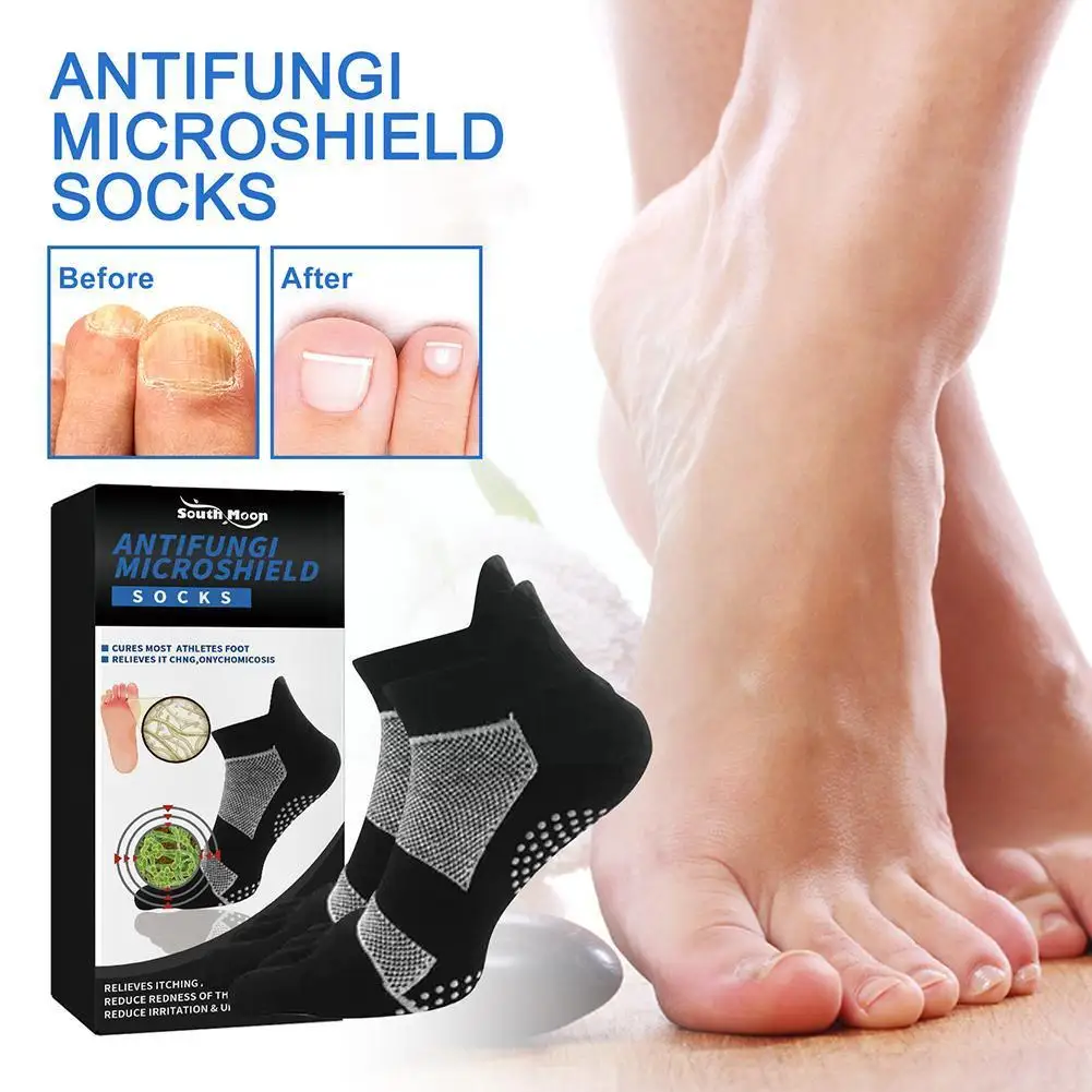 Микрокапсульные носки для лодыжки с контролем запаха Влагоотвод для повышения комфорта и здоровья Лечение заболевания ногтей стопы W2A7
