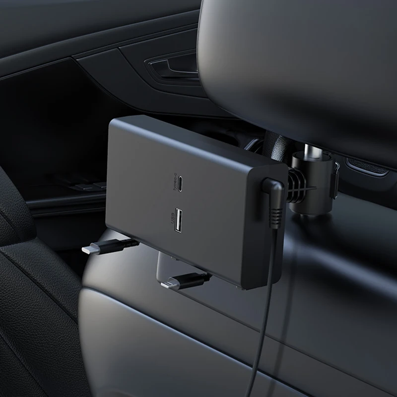 Многофункциональное автомобильное зарядное устройство для телефона Автомобильные задние сиденья Выдвижное быстрое зарядное устройство USB для iPhone Xiaomi Huawei