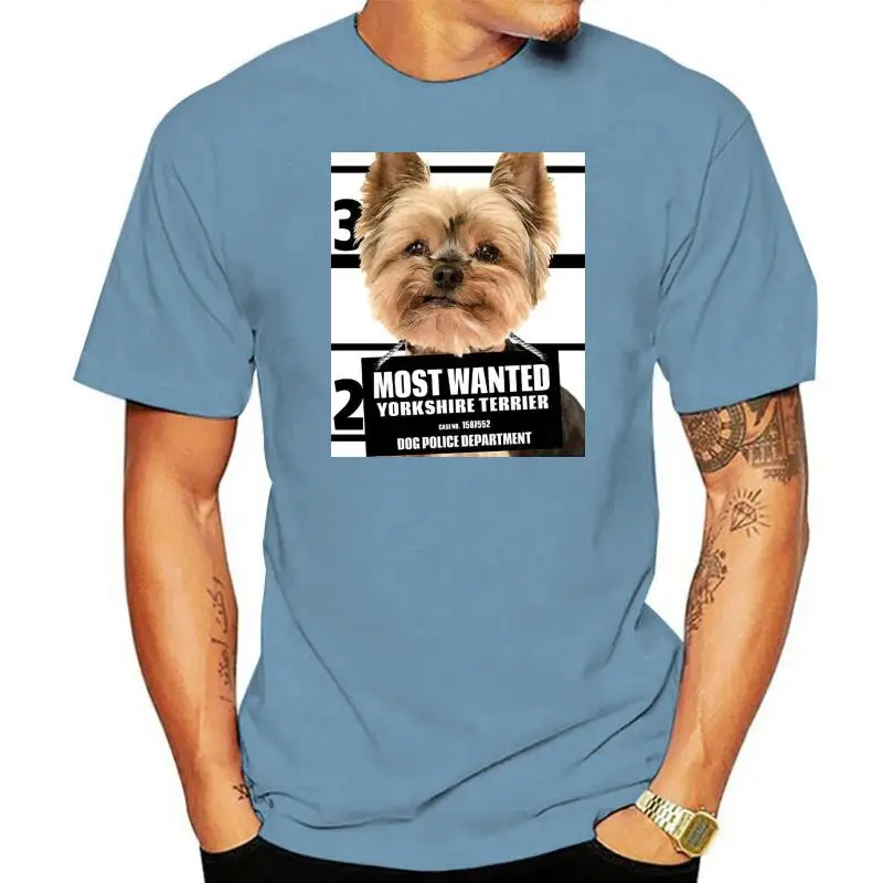 Модный хлопковый приталенный топ Самая разыскиваемая футболка йоркширского терьера - Yorkie Dog Tee Летняя хлопковая футболка с коротким рукавом Уличная одежда