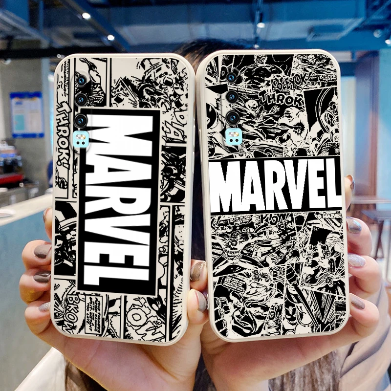 Мстители Marvel Art Comics для Huawei Y9S Y9A Y9 Nova Y70 9 8 P50 P40 P30 P20 Pro Lite E 5G Жидкий левый веревочный чехол для телефона