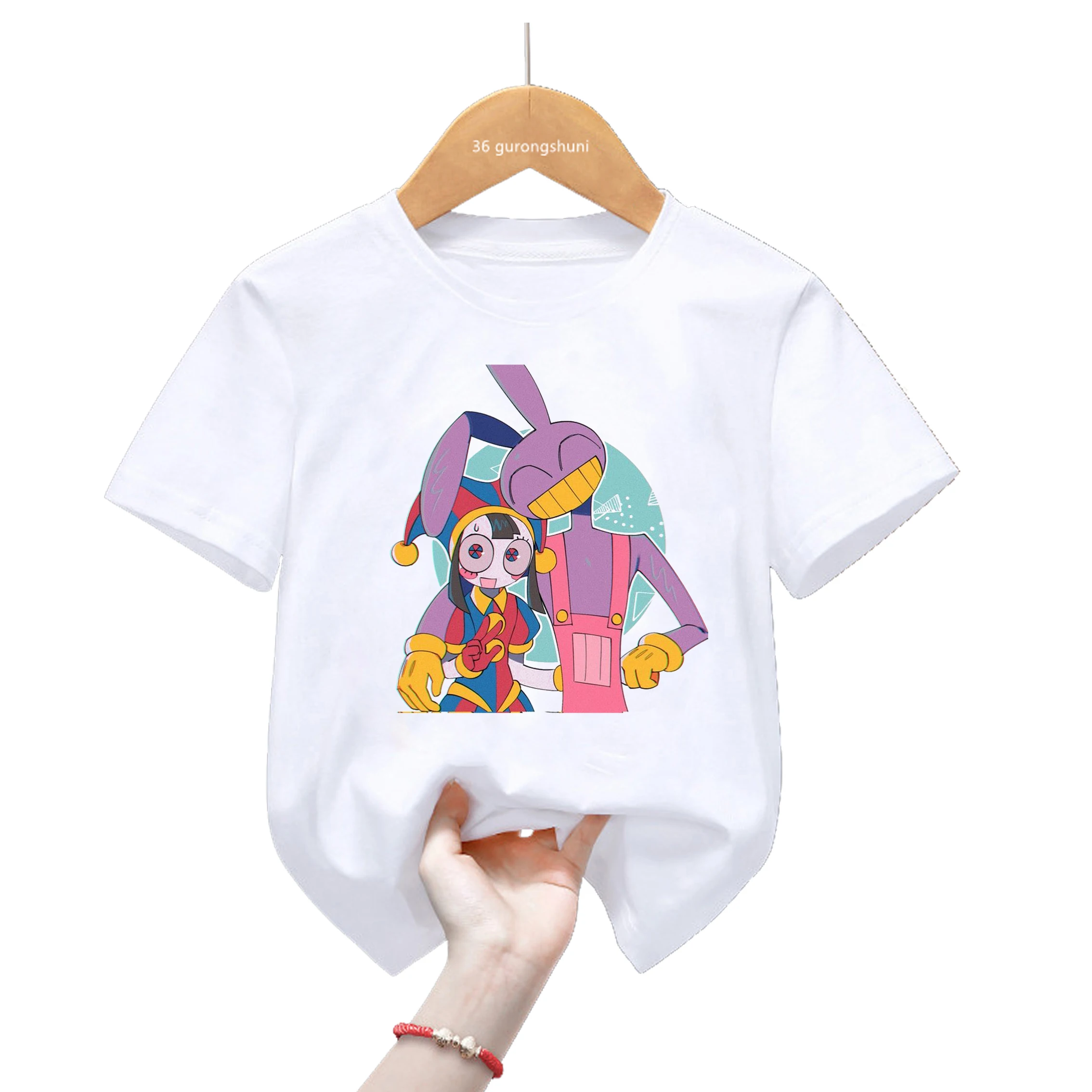 Новая горячая распродажа Удивительная цифровая цирковая графическая футболка с мультяшным принтом Детская одежда Мальчики Девочки Детская футболка Футболки унисекс Топы