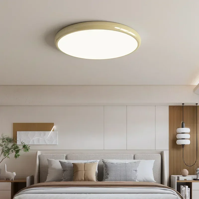 Новый современный минималистичный потолочный светильник круглой формы для спальни, гостиной, украшения дома, светодиодного освещения, однотонных дизайнерских светильников