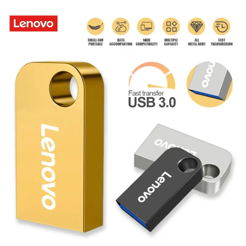 Оригинальный флэш-накопитель Lenovo USB 3.0 Флэш-диск 256 ГБ 512 ГБ 1 ТБ 2 ТБ Мини-ключ Флеш-накопитель Черный флэш-накопитель Memory Stick для компьютера