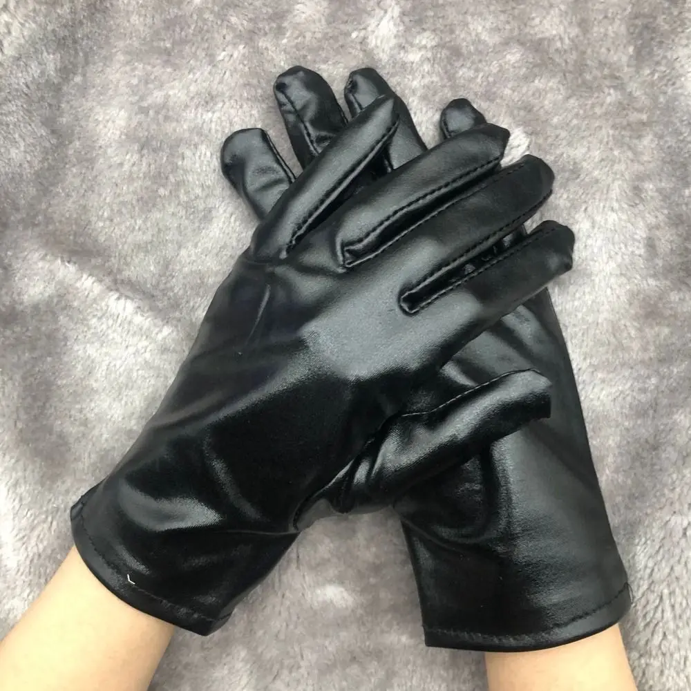 Перчатки для косплея Перчатки для выступлений на сцене Вождение Тонкие перчатки PU Кожа Корейские варежки Женские черные перчатки Перчатки на открытом воздухе