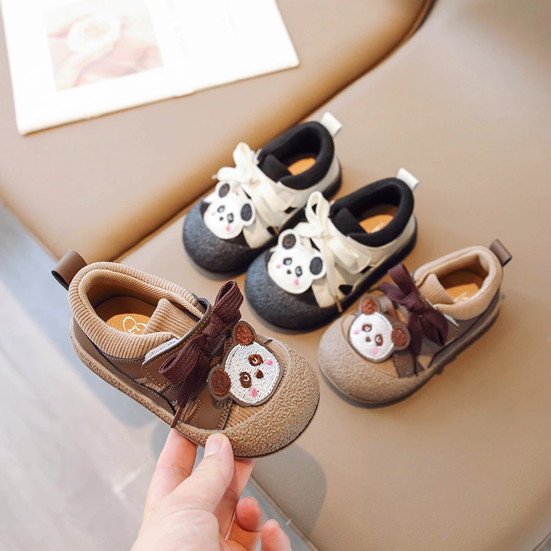 Повседневная обувь для мальчиков Детская мода Panda Patch Шнуровка Простая универсальная мягкая милая детская обувь Обувь для девочек Весна Лето Новинка 2023