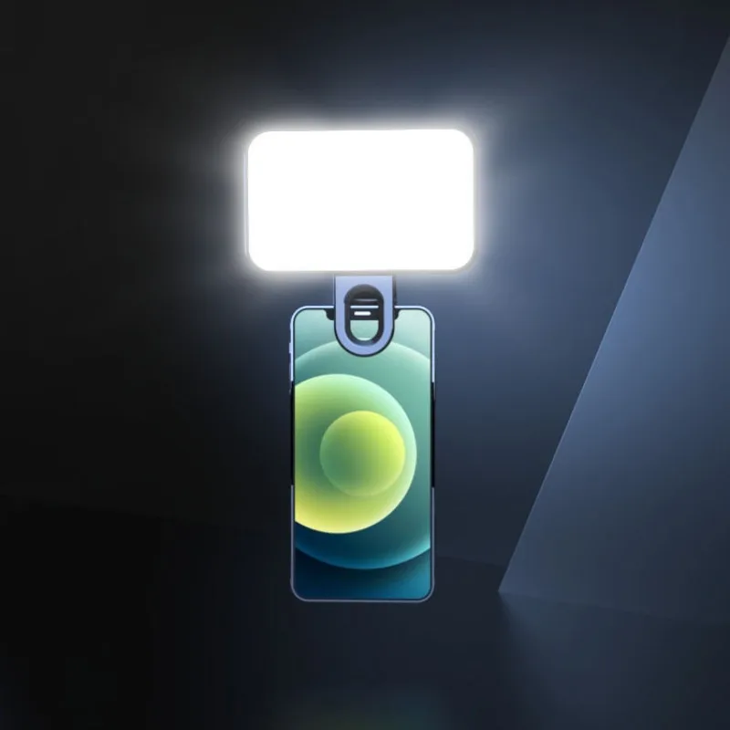 Портативный мини-селфи Fill Light Перезаряжаемый 3 режима Регулируемая яркость Клип Для телефона, ноутбука, планшета Встреча,