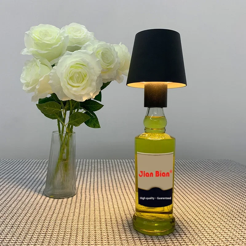  портативный регулируемый бутылка вина светильник ресторан сенсорный USB-зарядный светильник современный креативный настольный декоративный настольный светильник
