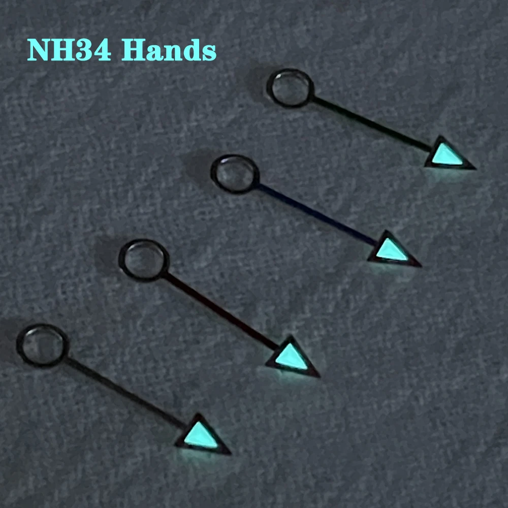 Применимо к NH34 4-контактный GMT Hands Mod ручная установочная часть зеленый/синий светящийся комплект поверхности часов механический указатель