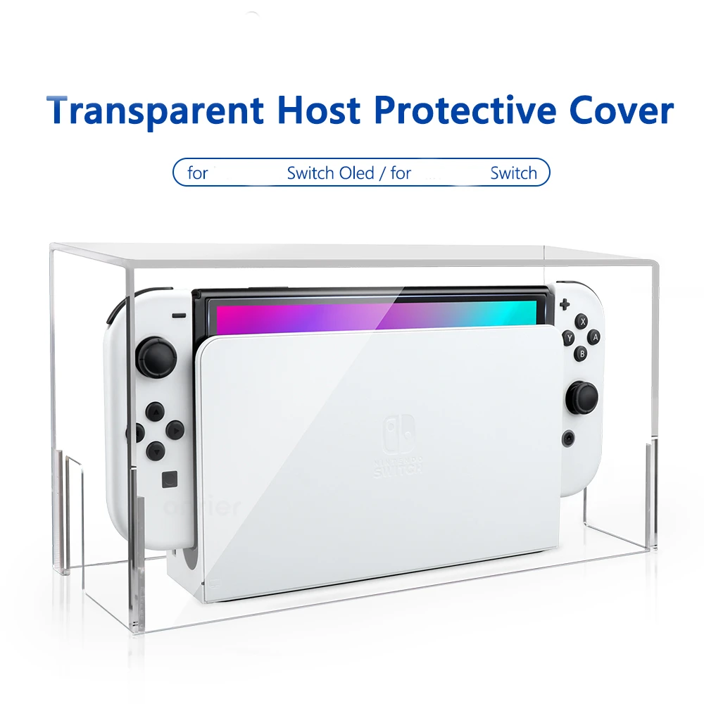  прозрачная защитная крышка хоста для переключателя NS / переключателя OLED прозрачная пыленепроницаемая акриловая коробка дисплея для игровой консоли Switch