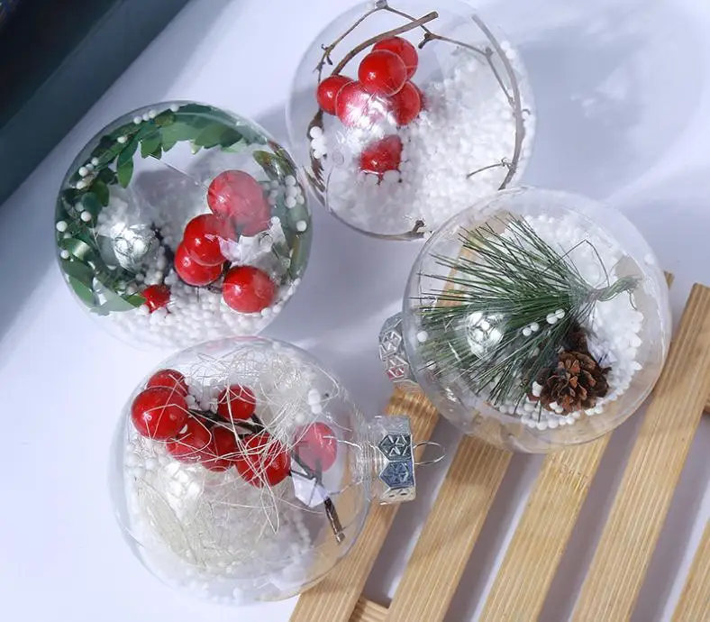 прозрачный шар для рождественских украшений романтический пластиковый шар для рождественской елки домашний декор прозрачный безделушка орнамент подарок SN591
