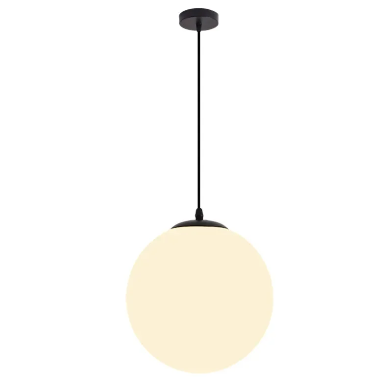 простой дизайн белый стеклянный шар подвесной светильник для столовой, гостиной, спальни, светильник Idoor, освещение, украшение, светодиод, бесплатная доставка