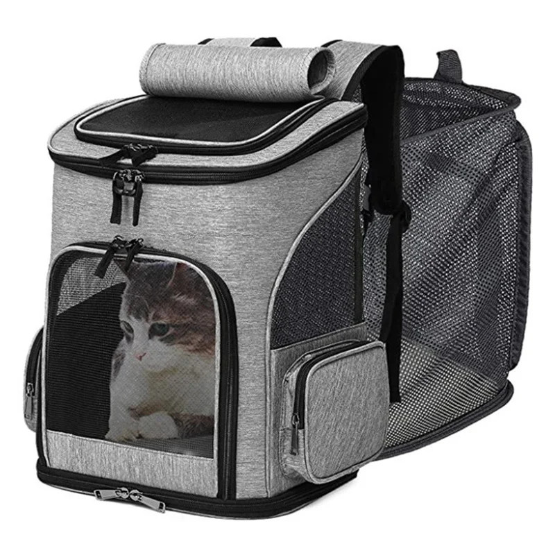  Расширяемый рюкзак для домашних животных Щенок Дышащий исходящий туристический рюкзак-переноска для кошек Маленькие собаки Переноска Транспортный рюкзак Аксессуар