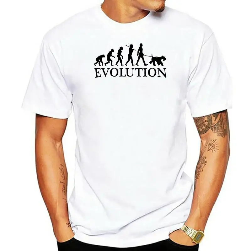 Ризеншнауцер Эволюция приталенных мужских и женских футболок