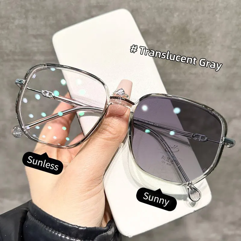 Роскошные инкрустированные бриллиантами блестки Светочувствительные очки для близорукости, меняющие цвет Модные очки для близорукости Диоптрии от 0 -1.0 до -6.0