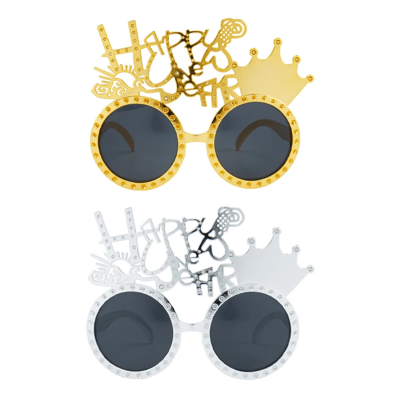С Новым годом 3D очки для вечеринок 2024 Очки Оправа Реквизит для вечеринки Украшение Новогодняя вечеринка Фотобудка Реквизит Солнцезащитные очки