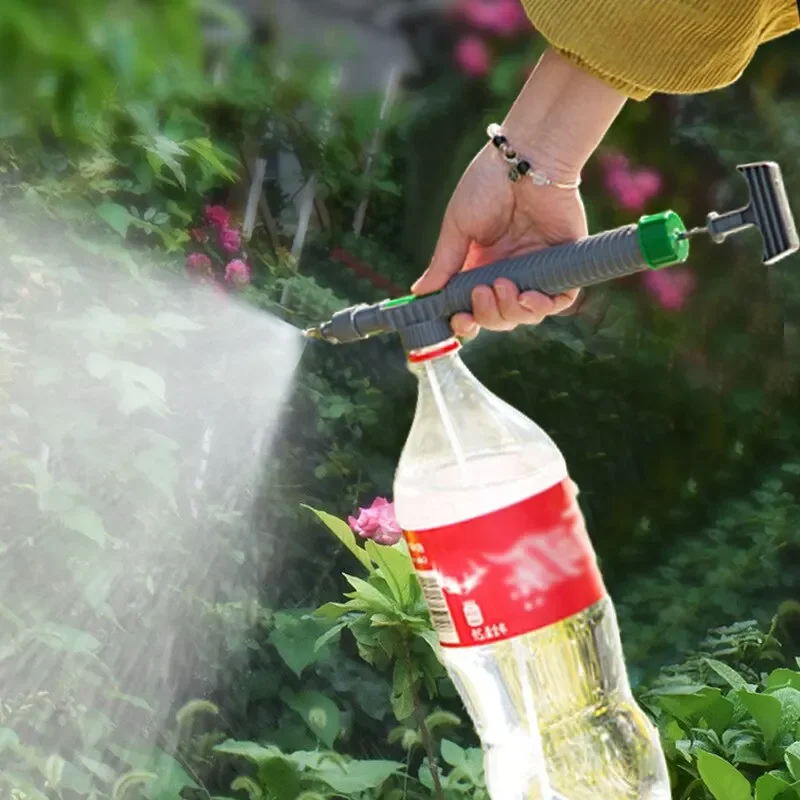 Садовый поливочный распылитель Бутылка для напитков Лейка Высокое давление Маленькая ручная регулируемая распылительная головка