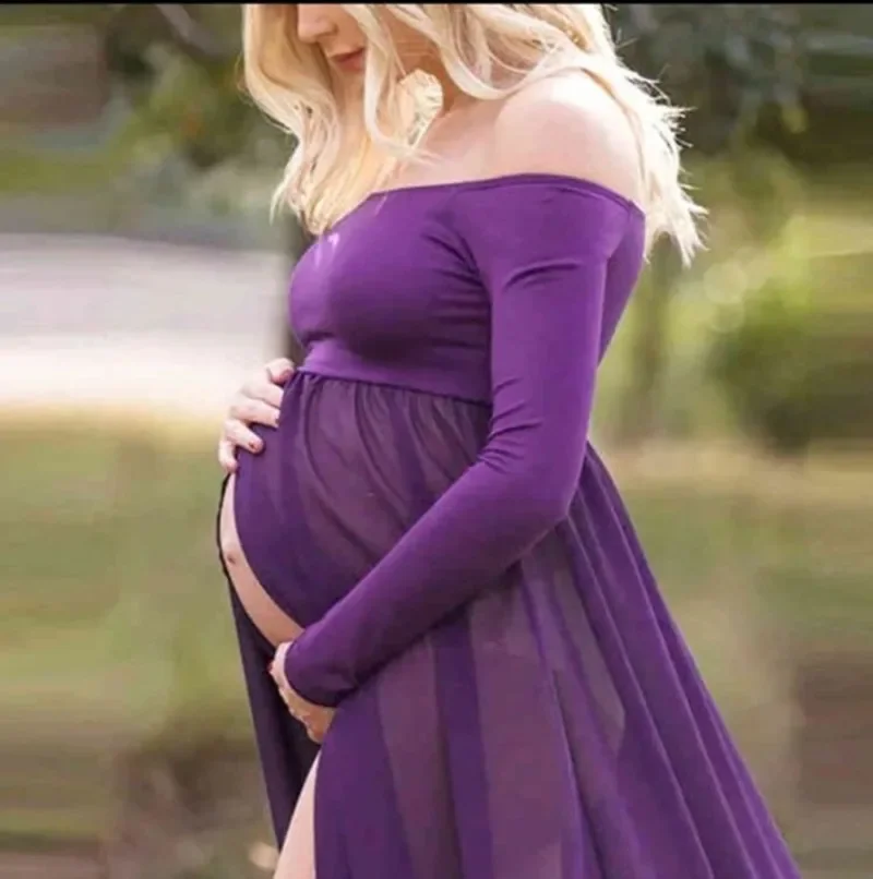 Сексуальные шифоновые платья для беременных для фотосессии Женщины Без бретелек Макси Длинное платье для беременных Одежда Твердая Фотография Реквизит
