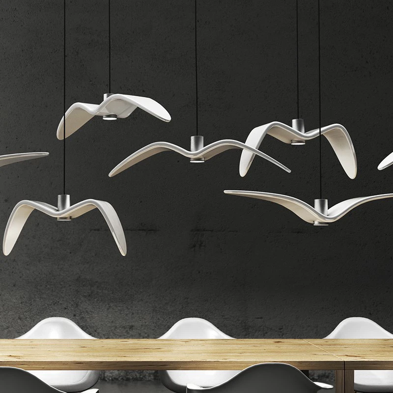 Скандинавский современный минималистичный креативный светодиодный люстра гостиная ресторан бар выставочный зал окно чайка акриловая люстра