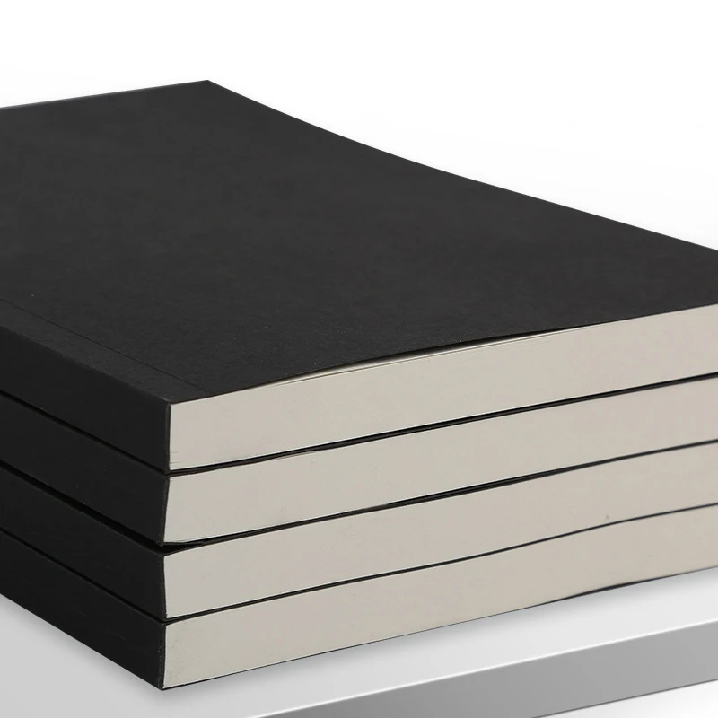 Толстая тетрадь A5 / B5, 128 листов / книга, черная обложка, сетка и горизонтальная линия внутри страницы Расходные материалы для служебных заметок QP-088