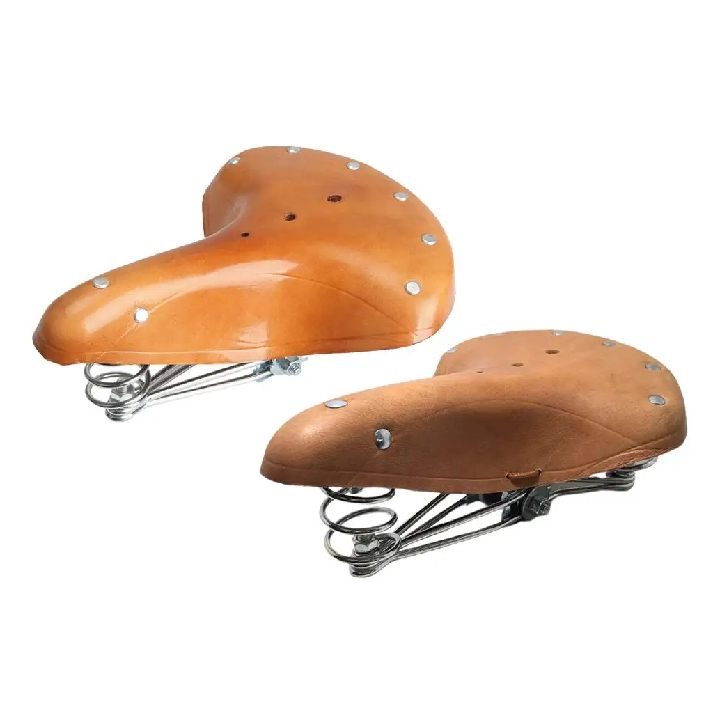 Универсальное сиденье для велосипеда из воловьей кожи (коричневое)