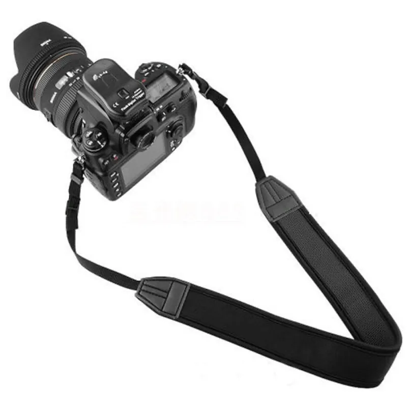 Универсальный ремень для камеры Регулируемый толстый противоскользящий черный ремень на шее плеча для Nikon / Canon / Sony / Panasonic SLR / DSLR
