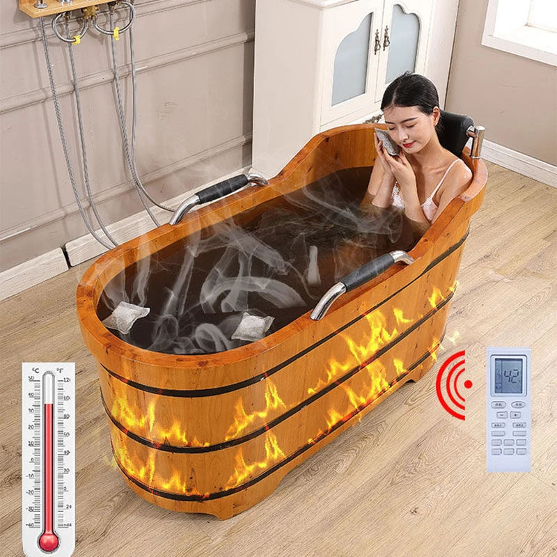  Утолщение Бытовая ванна Интеллектуальный контроль температуры Удобный деревянный спинка ванны Banheira Adulto Мебель CY50YT
