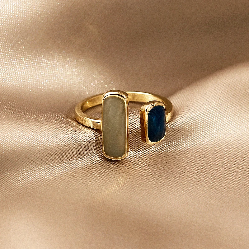 французский ретро романтический цвет, соответствующий капельной глазури, золотые открытые кольца для женщин 2021 года Корейская модная ювелирная изделие для вечеринок для девочек роскошное кольцо