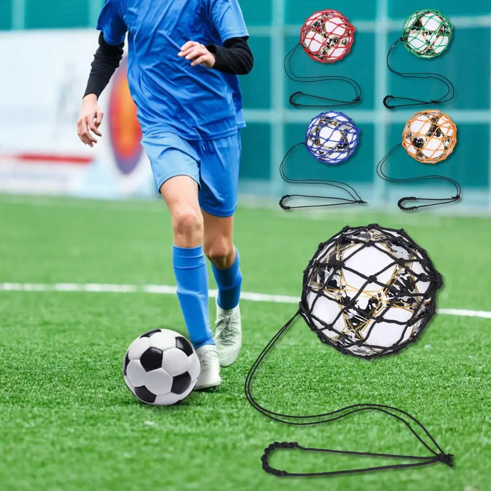 Футбольная тренировочная сетчатая сумка Футбольный тренировочный инструмент Футбольный мяч Net Kicker Футбольный тренажер для одиночного футбола для молодежи