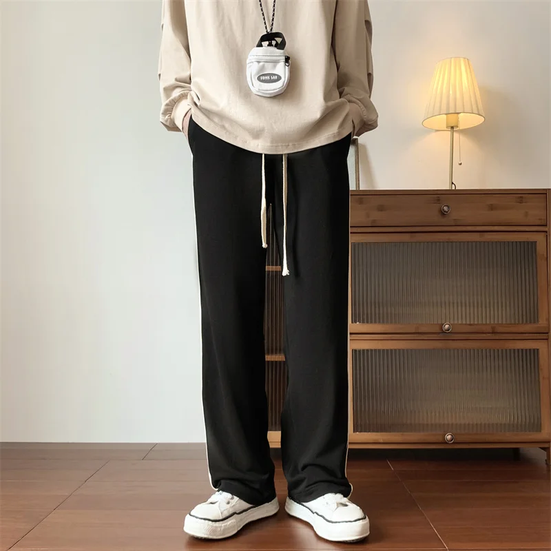 Хип-хоп Негабаритные полосатые спортивные штаны Мужская одежда Уличная одежда Прямые свободные повседневные брюки Harajuku Спортивные брюки
