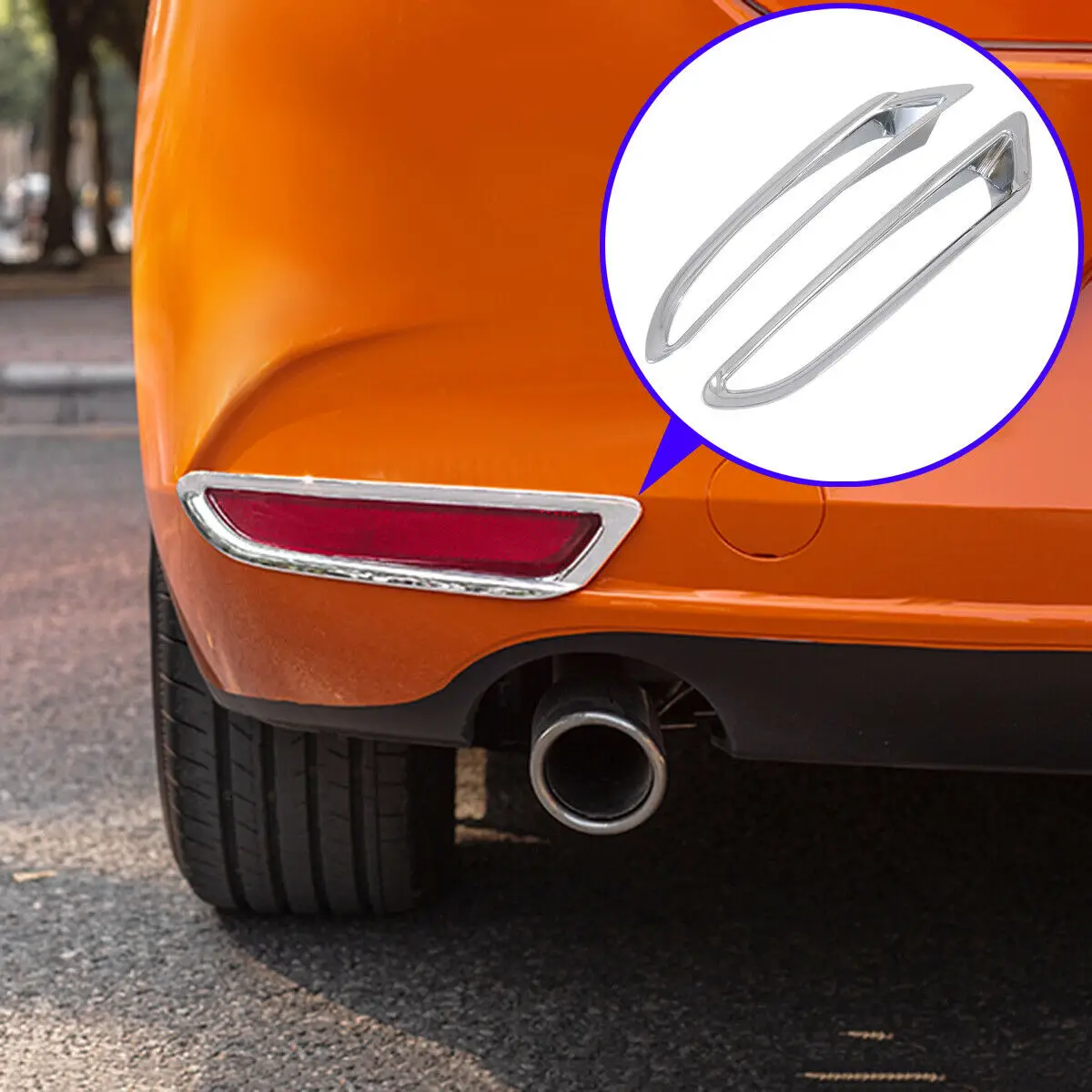  хромированная автомобильная задняя задняя противотуманная фара Крышка фары Отделка рамки для 2019 2020 2021 Mazda 3 Sedan Аксессуары для украшения