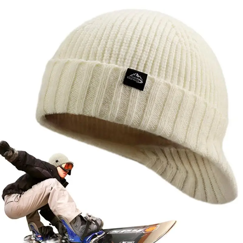 Шапка-бини Эластичная теплая шапка Удобная зимняя шапочка Защита ушей Дышащие трикотажные шапки Антистатическая зимняя шапка для улицы